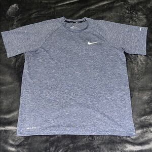 Nike Swim Men's Heathered Blue Dri-FIT short sleeves tee Medium